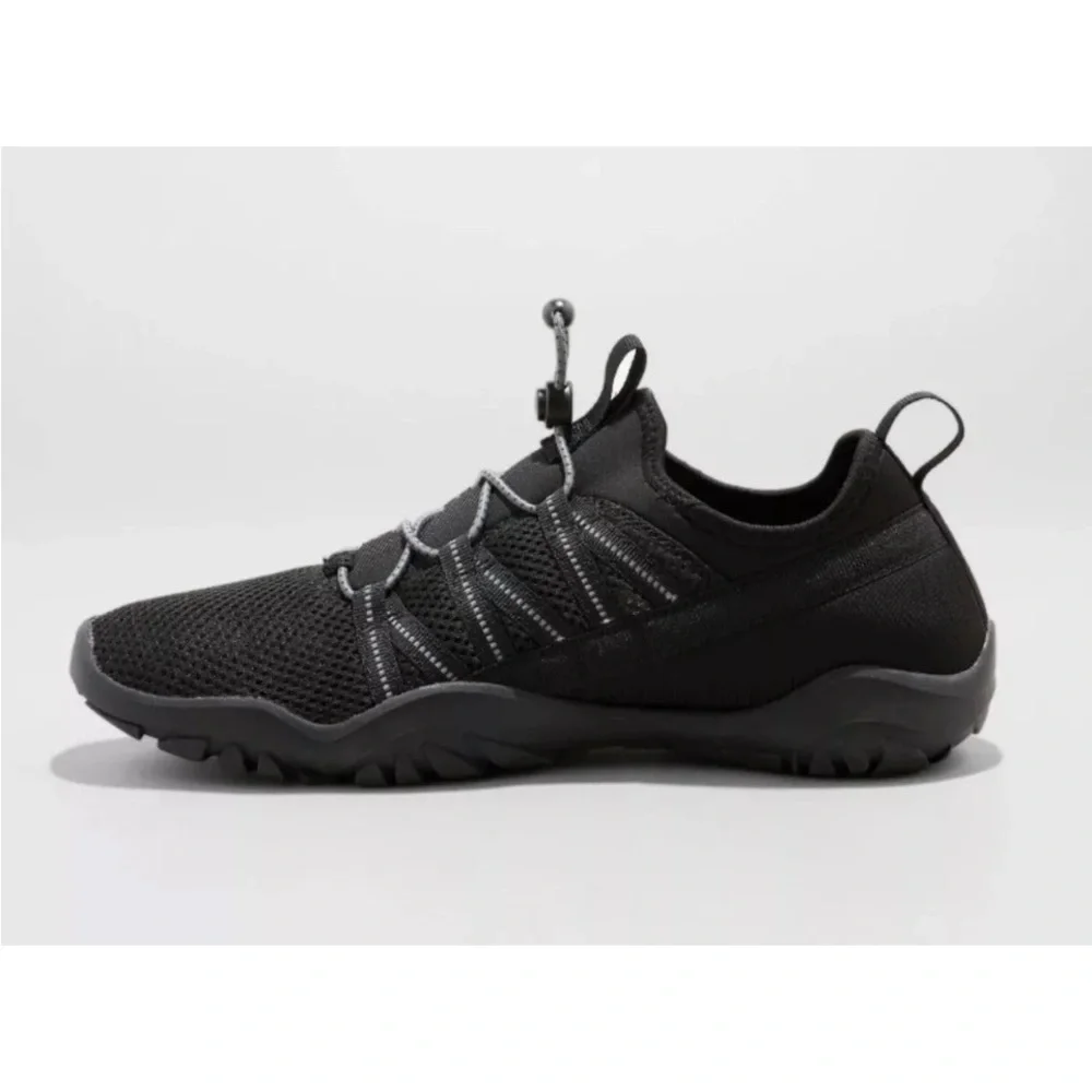 All in Motion Black Boat Men Shoes with Elastic Lacing
